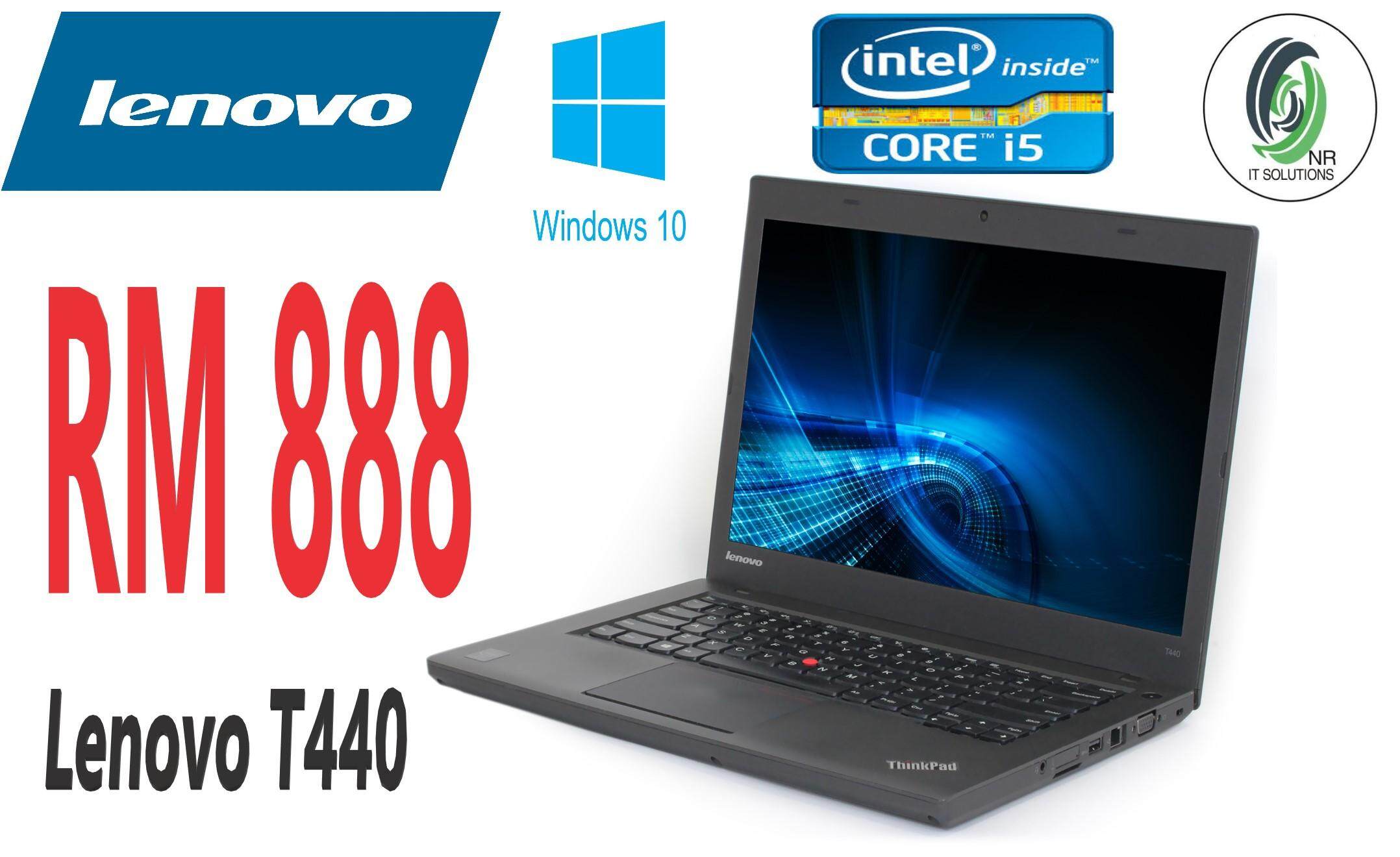 (Refurbished) Lenovo ThinkPad T440 ( Intel Ci5 1.9GHz-4th Gen/4GB RAM/500GB HDD/CAM/Win 10Pro Malaysia