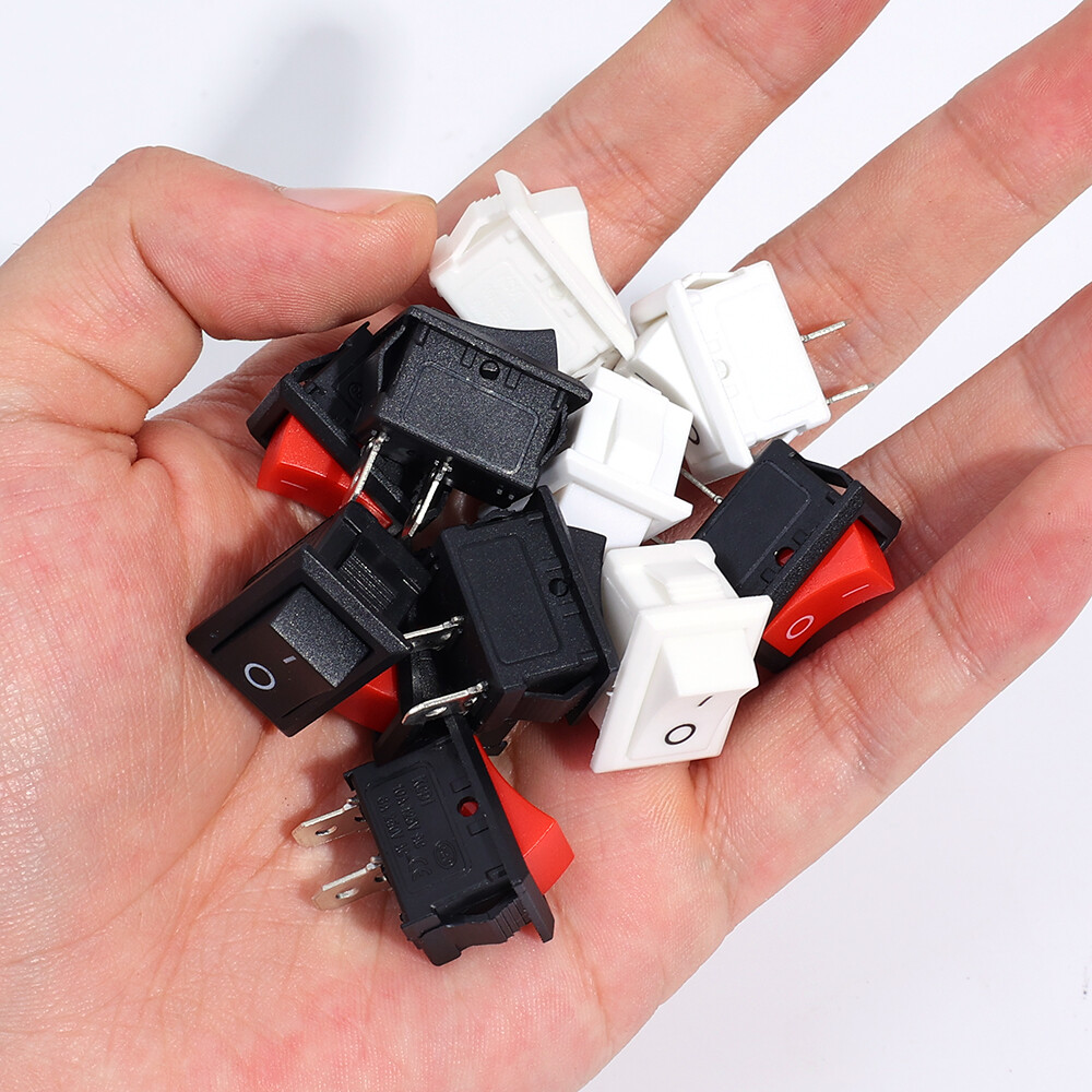 10pcs Push Button Switch 10x15mm SPST 2Pin 3A 250V KCD11 Snap-in on/Off Rocker Switch