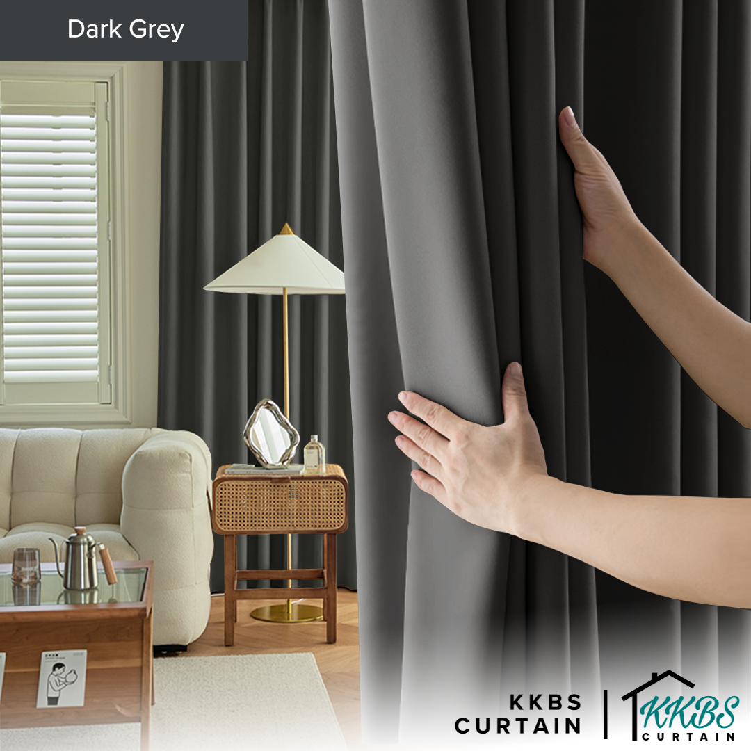 KKBS CURTAIN Estella Langsir 9099 Blackout Plain Siap Jahit Cangkuk