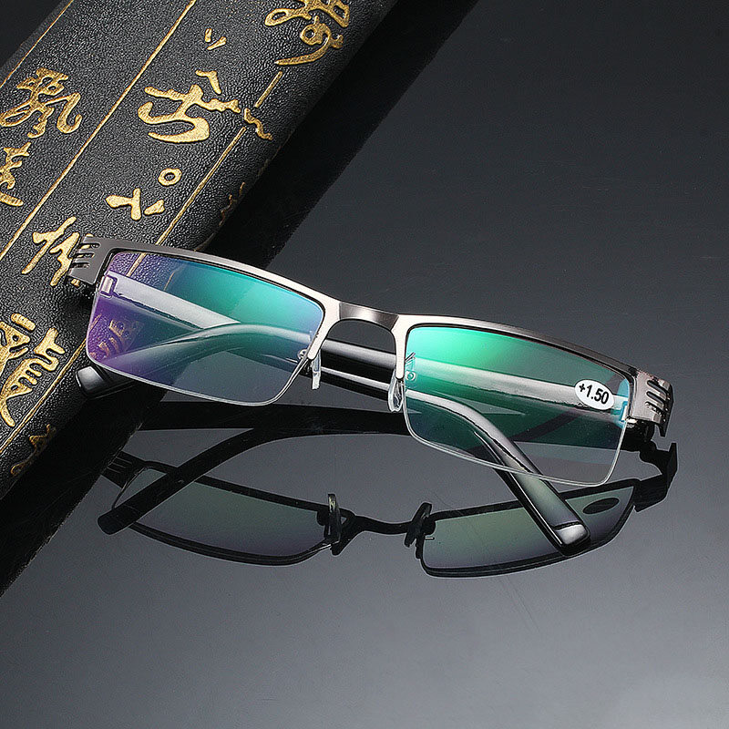 Reading Glasses Men Half-frame Glasses Business Male Eyeglasses For Old People