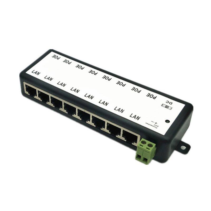 New 8 ports poe injector poe splitter for cctv network poe camera power over eth
