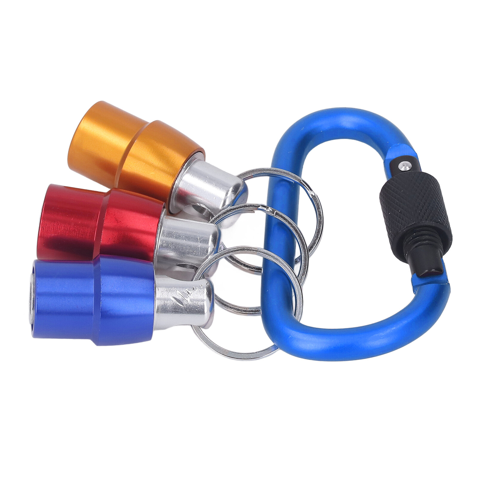 Keychain Drill Bit Holder, High Hardness Durable Chrome Plated Surface Hex Shank Screwdriver Bit Holder 1/4in Fast Change for Replacement