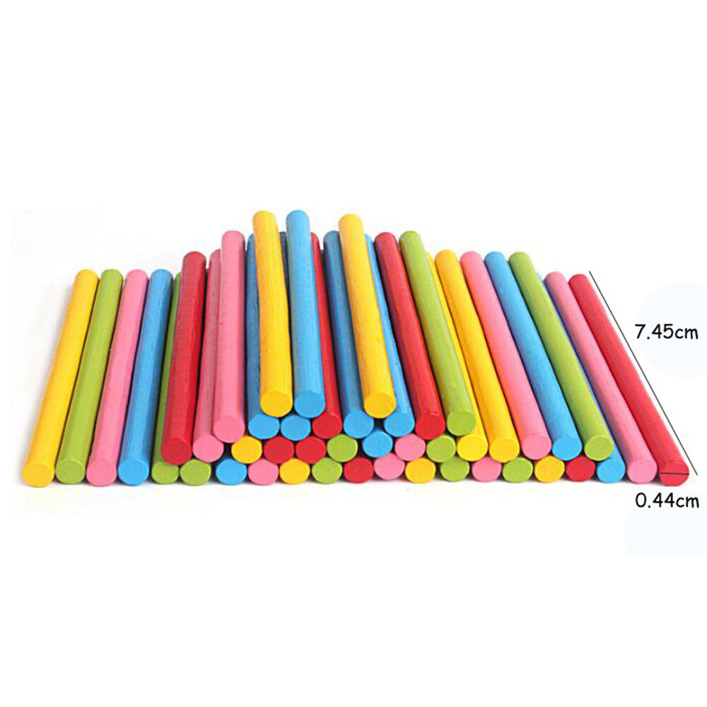 MMLUCK Dụng Cụ Giáo Dục Tài Nguyên Dạy Học Đầy Màu Sắc Cho Trẻ Học Toán Đồ Hỗ Trợ Giảng Dạy Toán Học Gậy Đếm Tre Đồ Chơi Bằng Gỗ