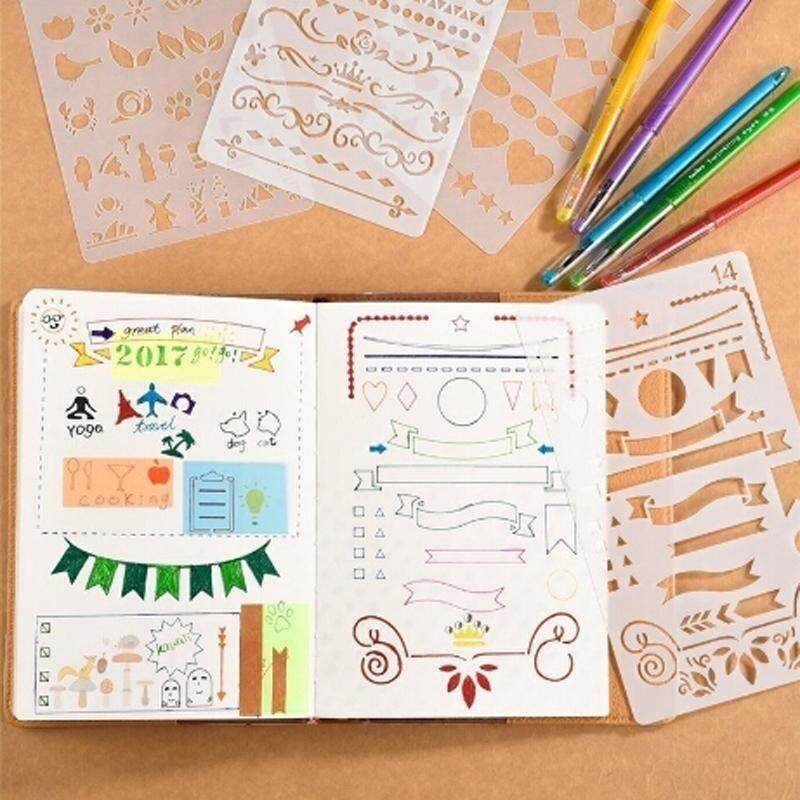 12/20 pcs ตลก DIY CRAFT ที่ตัดลายกระดาษ Bullet Journal Stencil ชุดวางแผนพลาสติกภาพวาดด้วยตนเองแม่แบบสำหรับสมุดโน้ตไดอารี Scrapbook