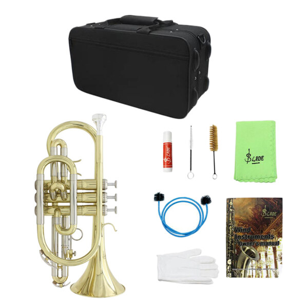 WDBEST LADE Professional Bb Flat Cornet Brass Instrument with Carrying Case Gloves Malaysia