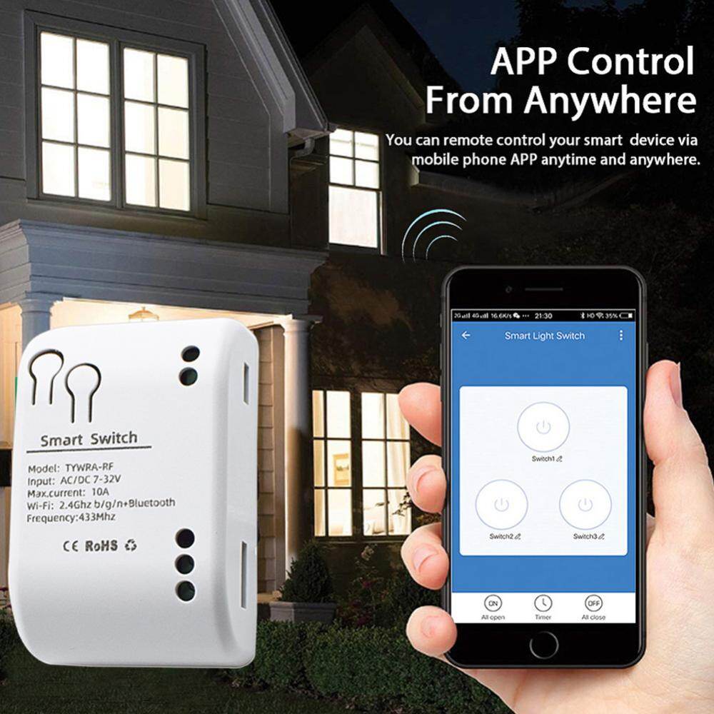 Tuya Công Tắc Wifi một cách tự khóa ứng dụng mô-đun rơle điều khiển từ xa 2200W/10A Phụ kiện cho Alexa Google nhà