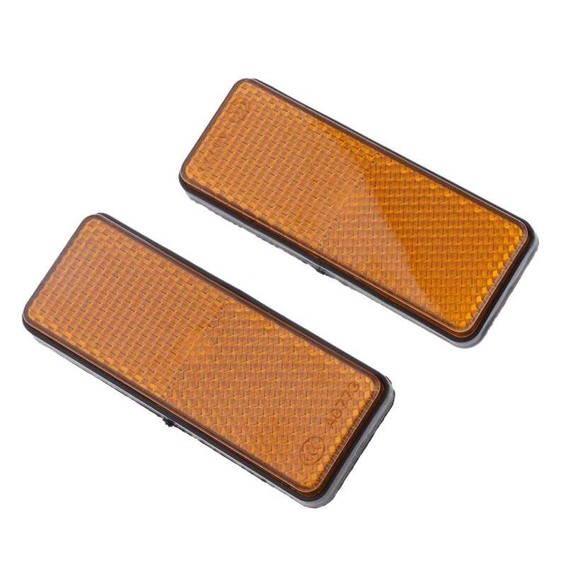 Baoblaze 2 Miếng Phổ Xe Máy Xe Máy Động Cơ Xe Tay Ga Hình Chữ Nhật Phản Xạ-Vàng