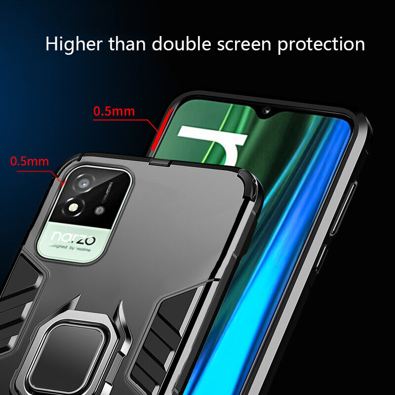 LIFEBELLE Ốp Cho Realme Narzo 50i Ốp Điện Thoại Áo Giáp Chống Sốc Ốp Lưng Cứng Cao Su Silicon TPU Mềm Đa Chất Liệu Ốp Bảo Vệ Toàn Bộ Giá Đỡ Nam Châm Cho Xe Hơi Giá Đỡ Nhẫn