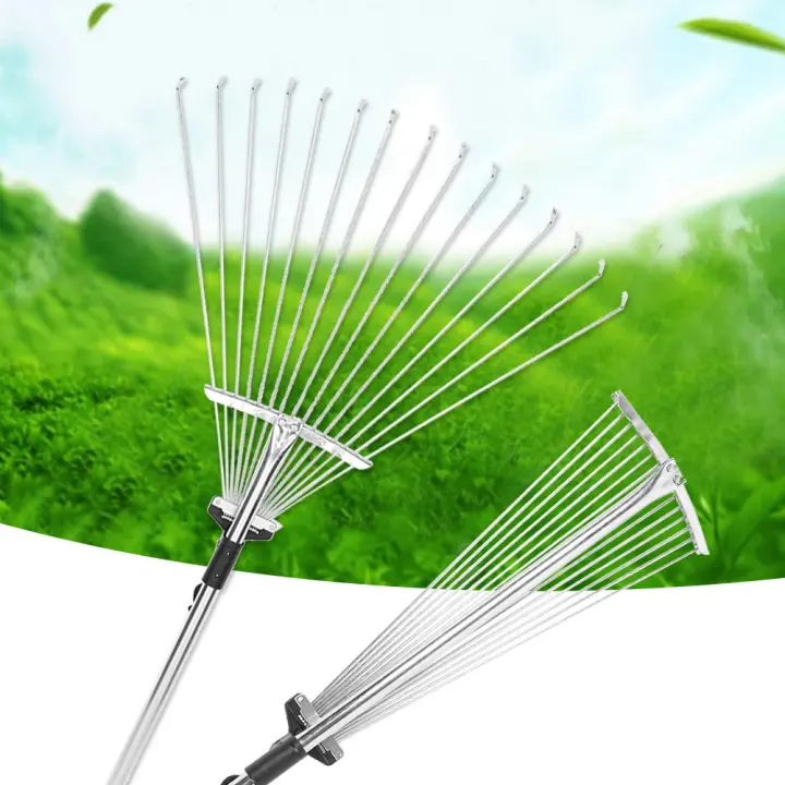 Garden Telescopic Rake Adjustable Folding Grass Leaves Rake Garden Cleaning Tool Lazada Ph