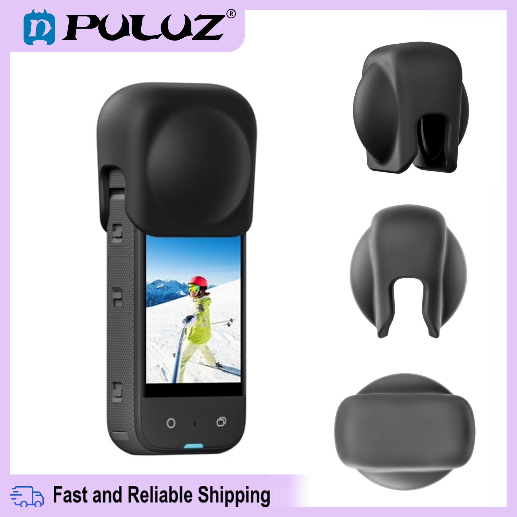 【Hàng có sẵn】 vỏ ống kính bảo vệ silicon cho insta360 X3 PULUZ
