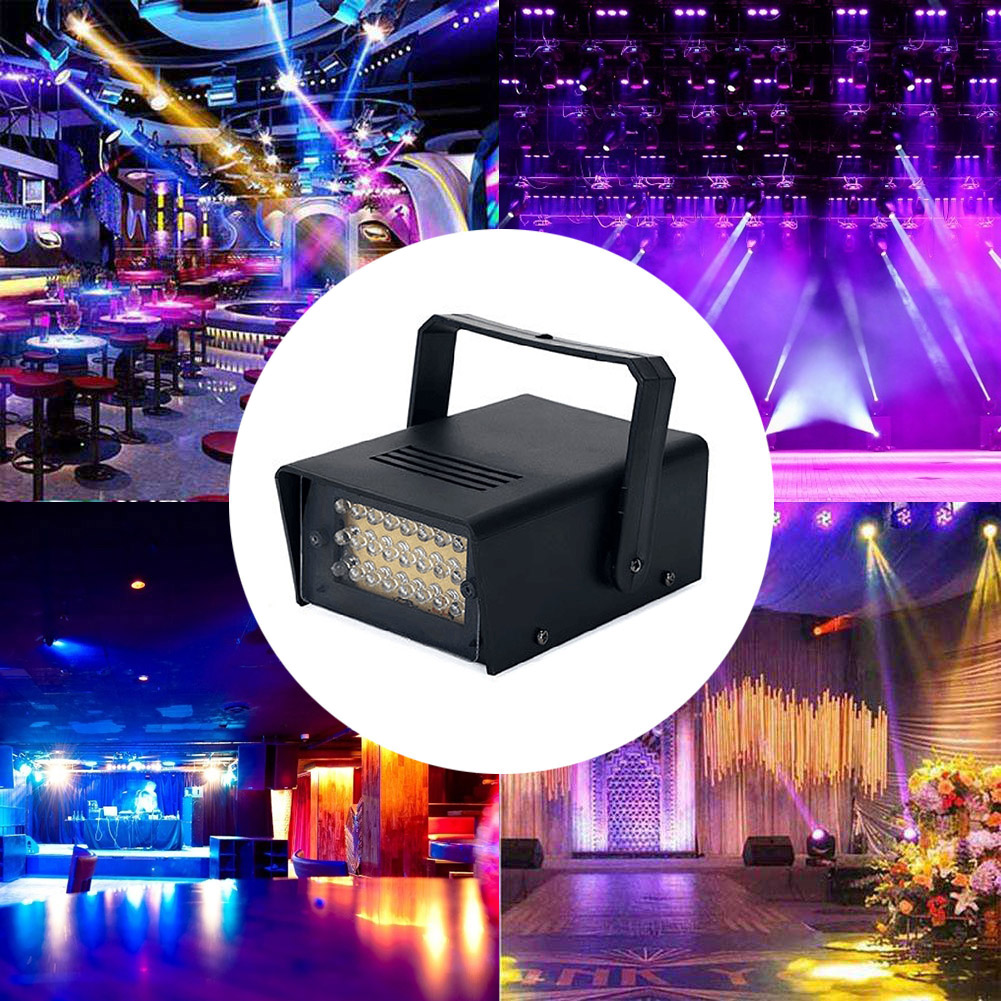 LED White Adjustable Remote Control Flash Party Disco Stage Strobe Lights