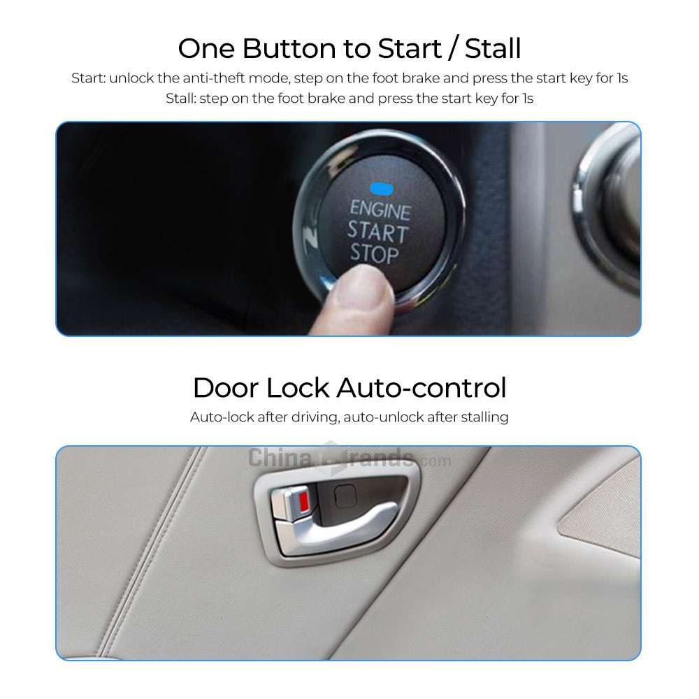 C6 Keyless Module Autolife C6 - B 12V SUVไร้กุญแจการเข้าPush Startรถระบบแจ้งเตือนความ ...