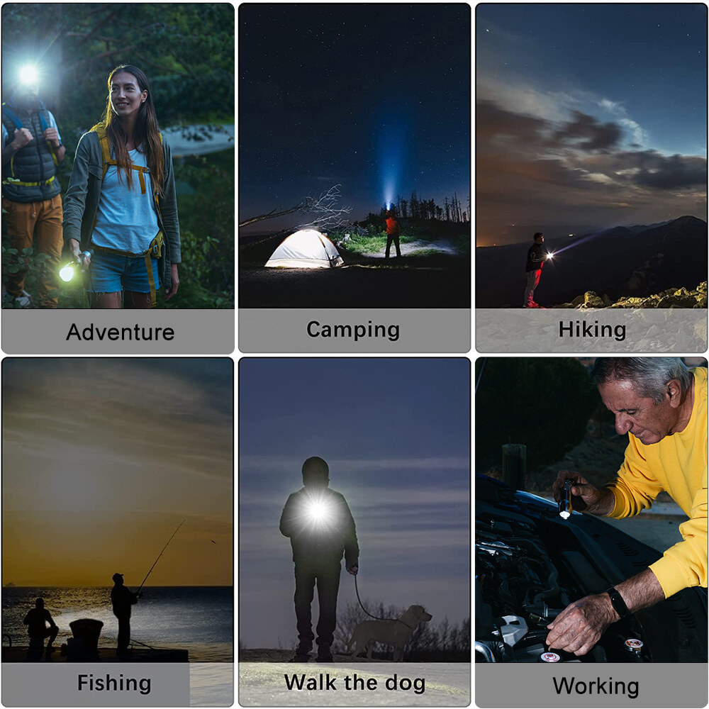 Multi-function Flashlight Strong Light Rechargeable Zoom Super Bright Xenon Household Outdoor Portable Led Night Flashlight