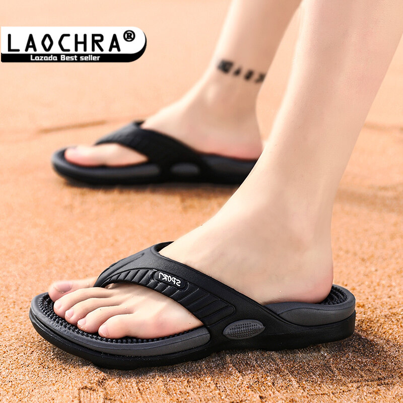 Laochra Men Slippers Summer New Arrival Fashion Shoes For Males Outdoor Flip Flops Mens Comfortable Massage Slippers
