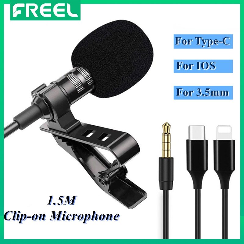 Micro Mini Kẹp Cài Ve Áo Micrô Camera Điện Thoại Máy Vi Tính Micro Tai Ngoài Di Động Cho iPhone Máy Tính Xách Tay Máy Tính