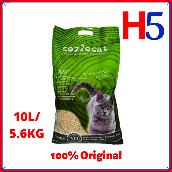 COZIE CAT 10L Pine Wood Cat Litter/ Pasir Kucing Kayu Natural Cat