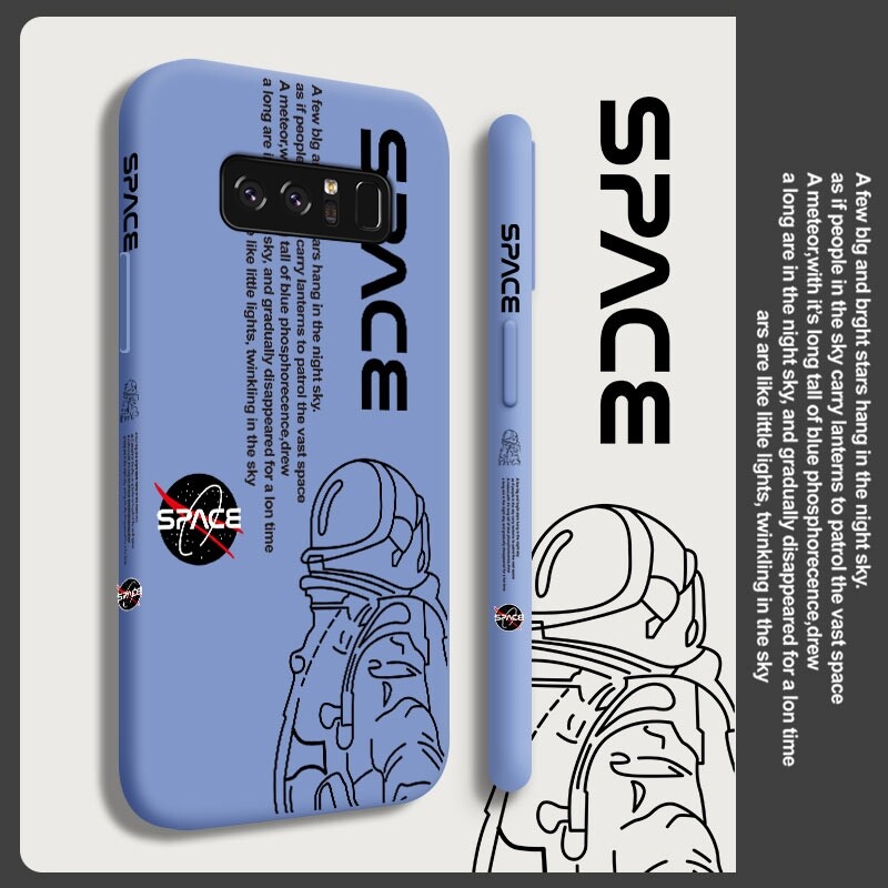 For samsung note 10 lite note 10 plus note 20 ultra note 8 note 9 case cartoon nasa space square original liquid soft silicone edge pattern case full cover camera protection cases back phone casing softcase for girls