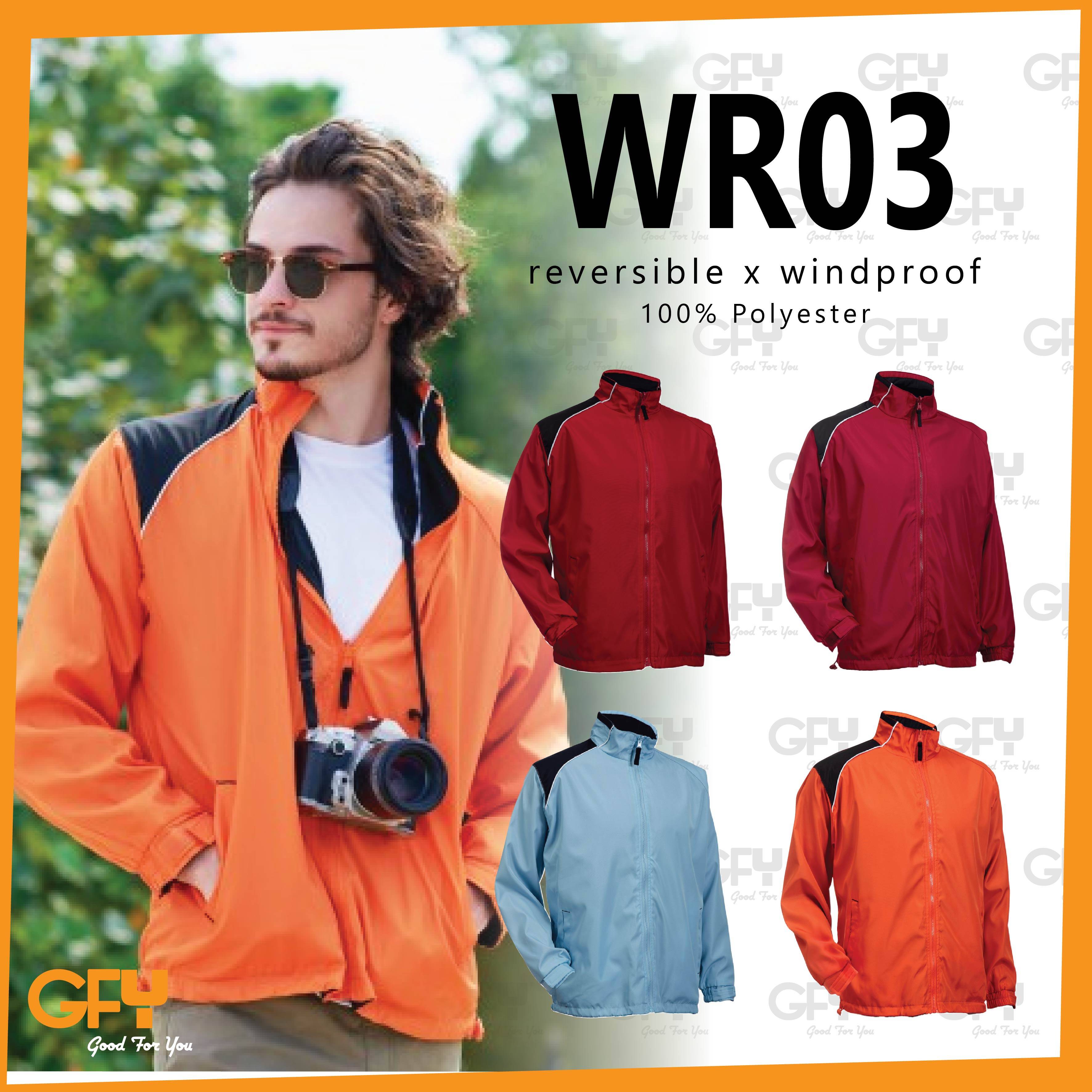 WR03 OREN SPORT Unisex 100% Polyester Reversible Windbreaker