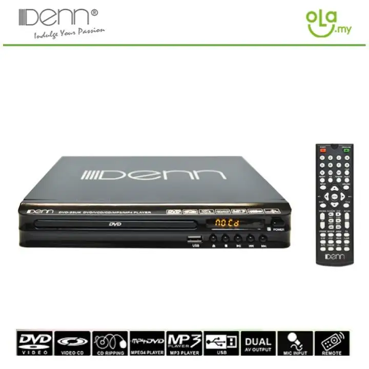 Denn Dvd 23uk Dvd Player Usb Mp4 Mp3 Cd Ripping Karaoke Dual Av Out Lazada