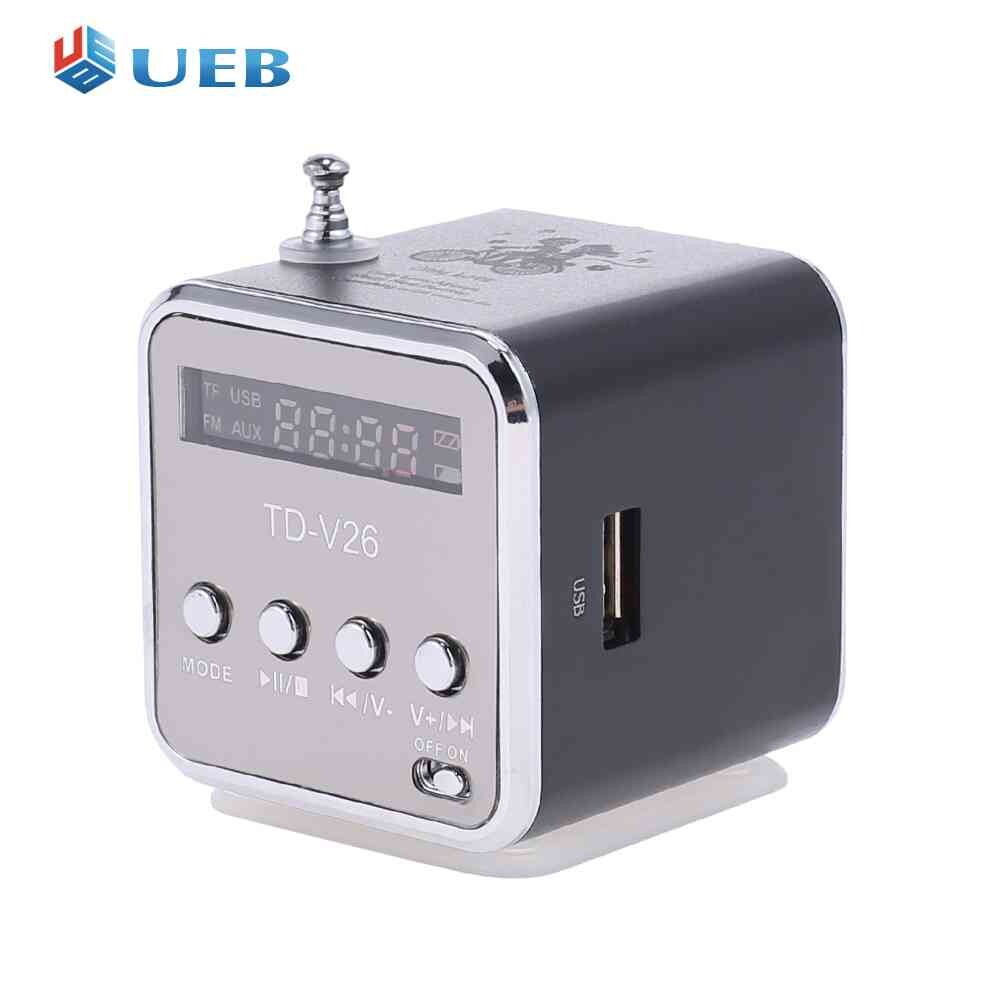 TD-V26 Mini Radio FM Digital Portable Speakers w/Receiver Support TF Card
