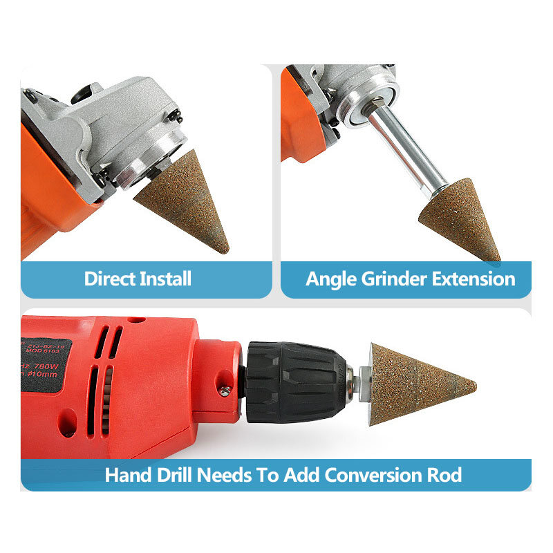Toolstar Chamfering Diamond Head M10 Conical Diamond Grinding Head 50-200 Grit Stone Chamfering Grinding Polishing Grinding Head for Stones Chamfering, Grinding and Finishing