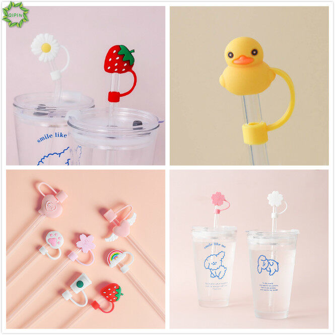 sanhe Cute Cartoon Lovely Silicone Straw Plug Reusable Drinking Anti Dust Cap Cup Bottle Accessories Tips Cover
