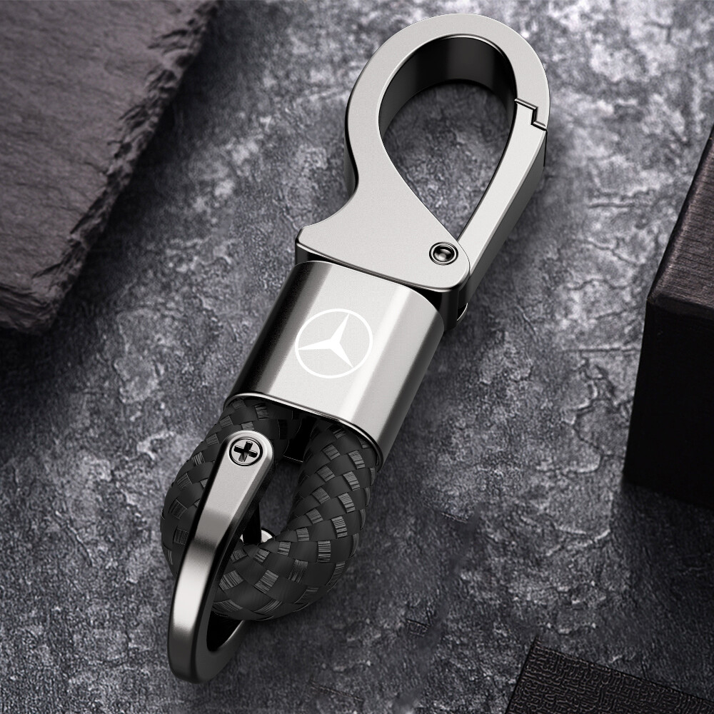 Cho m E r C E D E S Xe Hơi Kim loại móc khóa da thời trang keyholder