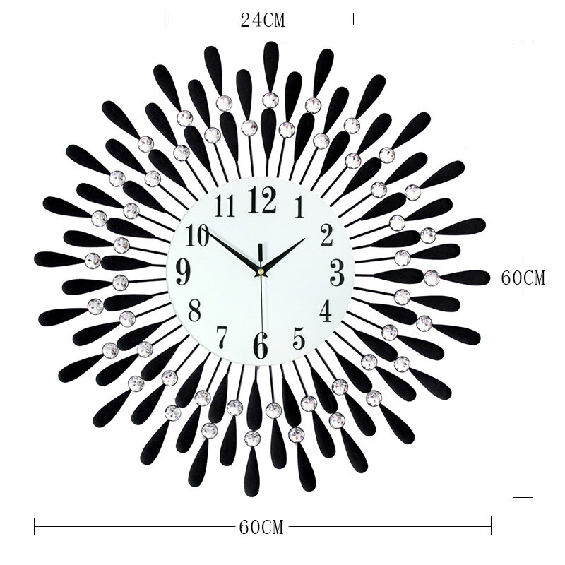 Creative iron art clock, wall clock, living room decoration clock, electronic quartz clock, wall clock
