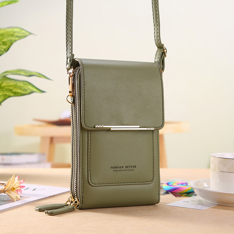 Mini Sling Bag for Women Fashion Mobile Phone bag with Touch Screen Coin Purses Pouches Crossbody Shoulder Small Bag for Ladies Casual PU Leather Bag