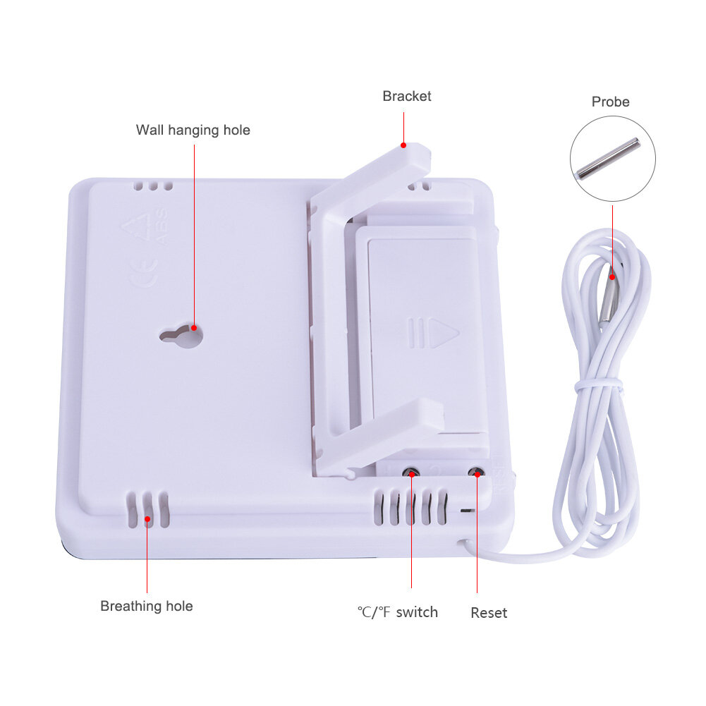Digital LCD Temperature Meter Hygrometer Electronic Temperature Humidity Meter Weather Station Indoor Outdoor