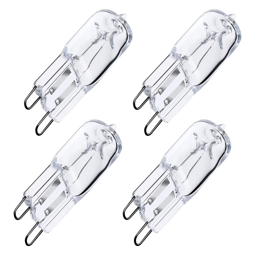 4pcs g9 halogen oven bulb 25w 230v 300℃ heat tolerant light bulb 4 pack