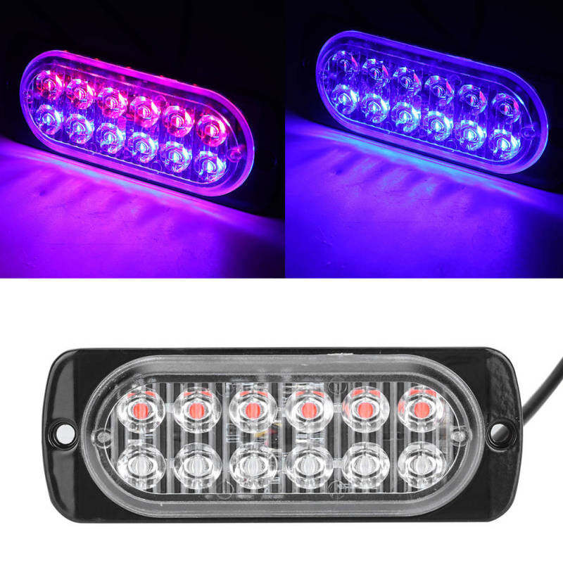 Đèn nháy xe tải 12-24V cozyrooms, 12 bóng LED, nhấp nháy cảnh báo khẩn cấp, đèn nhấp nháy màu đỏ/xanh dương đỏ và xanh dương