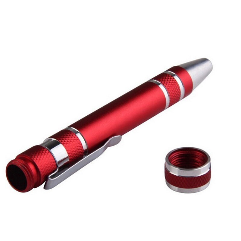 Multi-function Screwdriver Tool Pen Aluminum Alloy Screwdriver 8-in-1 Precision Screwdriver Set Convenient Pen Repair Tool 1Set