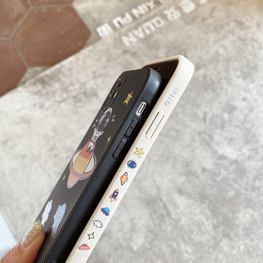 AKABEILA Ốp Lưng Phi Hành Gia Hình Ảnh Bên Hông Cho Iphone 13 12 11 Pro Max 11 12 Pro 6 6S 7 8 Plus X XR XS Max SE 2020 Ốp Lưng Điện Thoại Mềm Chống Sốc