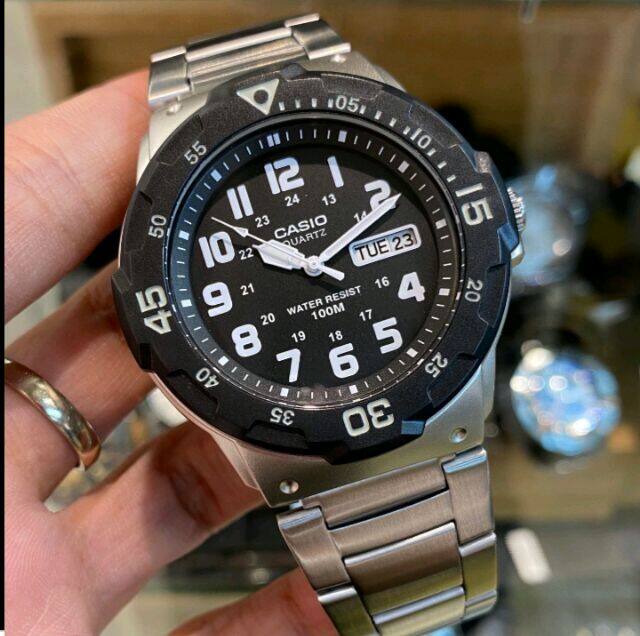2 YEARS WARRANTY ) Casio MRW-200HD-1BV Men Analog Date Day Functioning  Classic Black Dial Stainless Steel Strap Original Diver Style Watch MRW- 200HD | Lazada