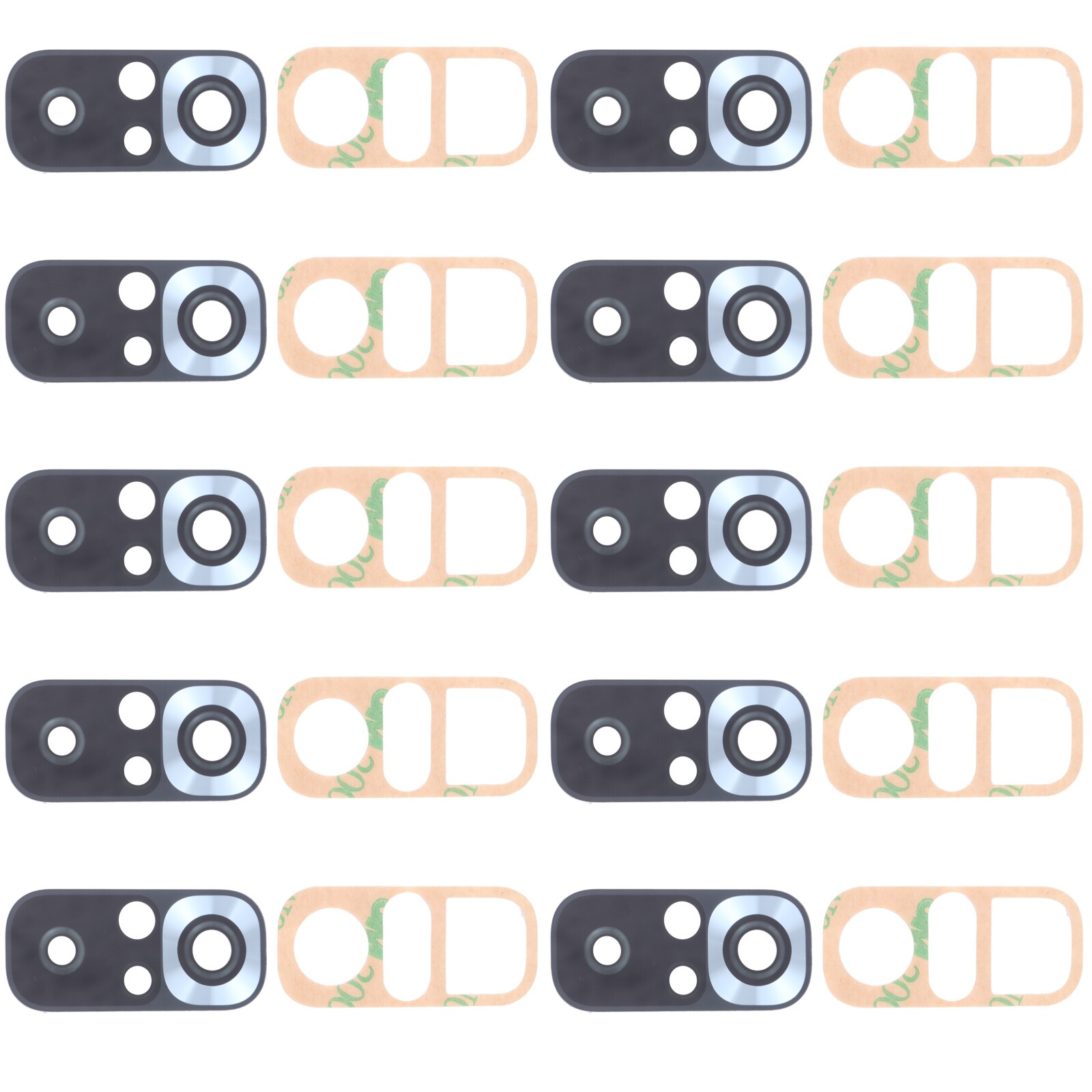 10 pcs back camera lens for xiaomi redmi note 10s m2101k7bg m2101k7bi m2101k7bny
