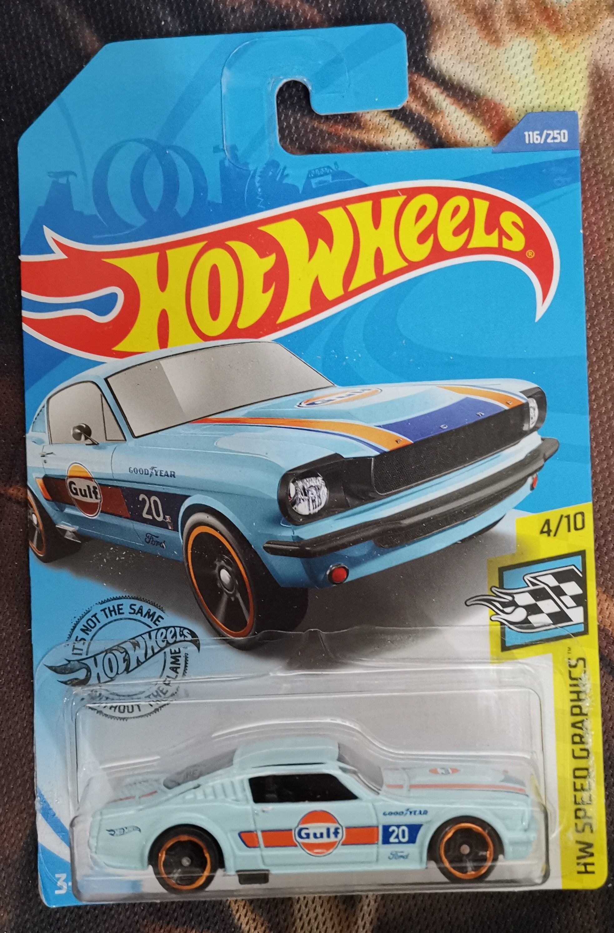 HOT WHEELS '65 MUSTANG 2+2 FASTBACK BLUE HW SPEED GRAPHIC 4/10 LOT OF 2 GULF