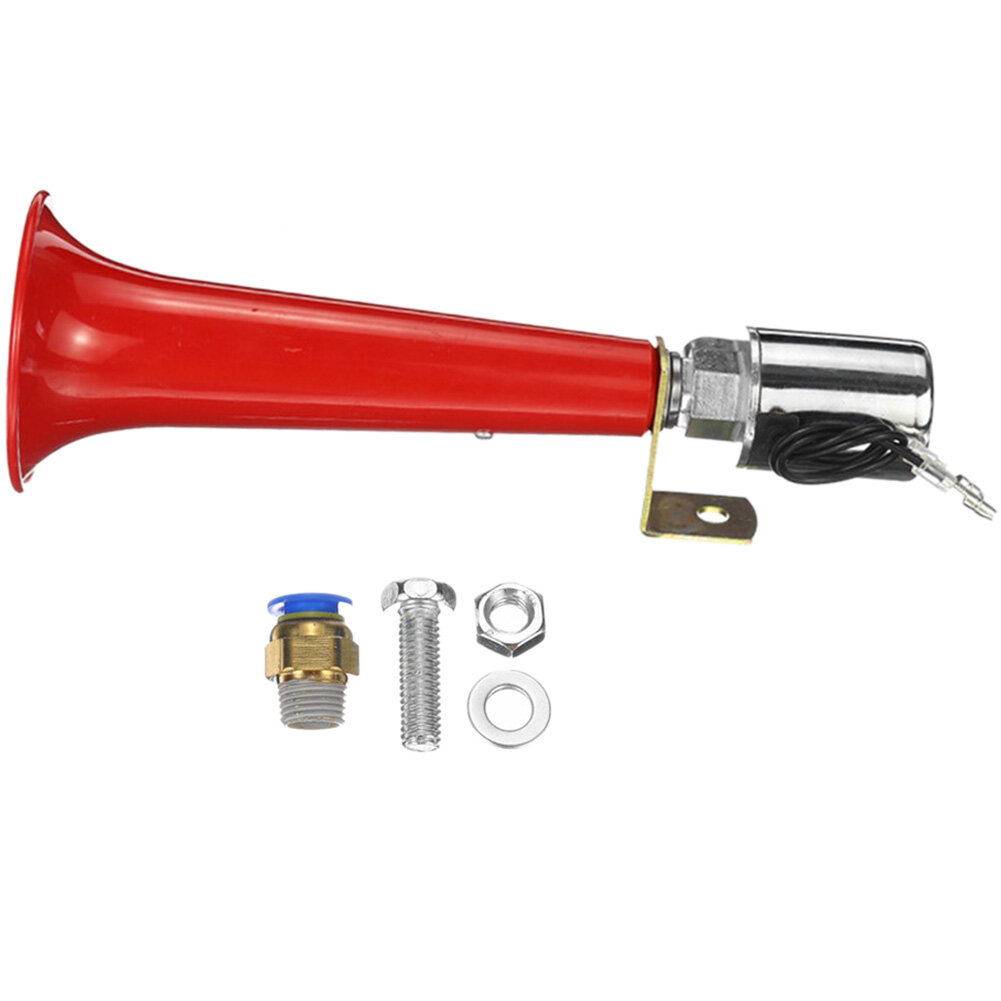 【ZNBY】Universal 12 / 24 V Siêu Lớn Sừng Không Khí Loa Kèn Trumpet 180 DB, Dành Cho Xe Tải Tàu Thuyền Đỏ (Không Bao Gồm Máy Nén)