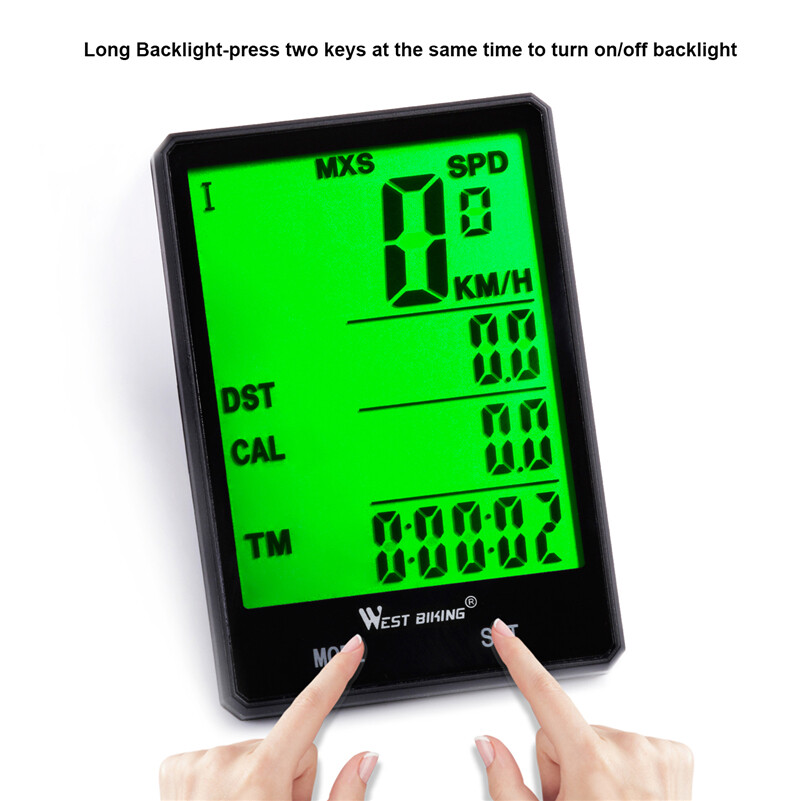 West Biking Bicycle Computer Wired Wireless Cycling Speedmeter 2.8 inch Large Screen Waterproof Bicycle Computer MTB Road Bike Odometer Stopwatch