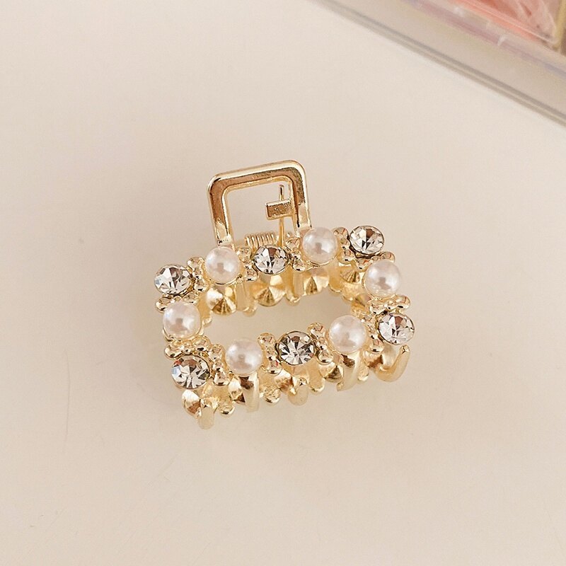 Pearl Rhinestone Hair Clip Cute Hairpin Exquisite Shark Hair Clamp Grab Claw