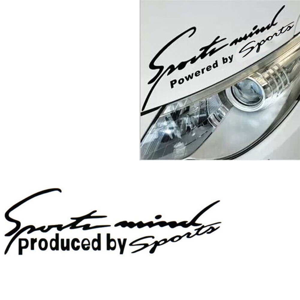 19cmx7cm Reflective Sports Mind Letter Logo Decal Vinyl Car Stickers Headlight Sticker - Black Red