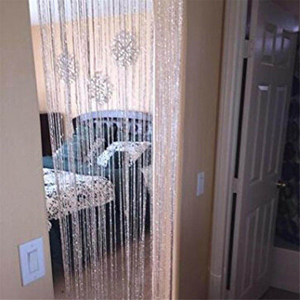 Xavierb Beaded Flash Tassel Shiny String Curtain Door Room Window Divider Home Decor