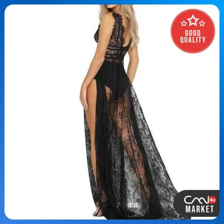 sheer lace maxi dress