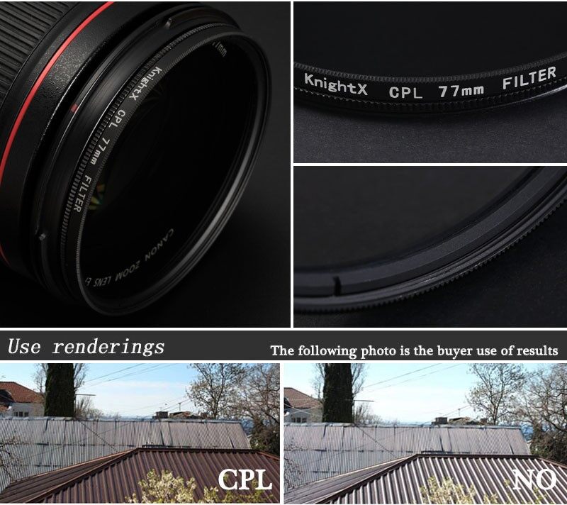 KnightX CPL polarizer polarizing Camera Lens Filter