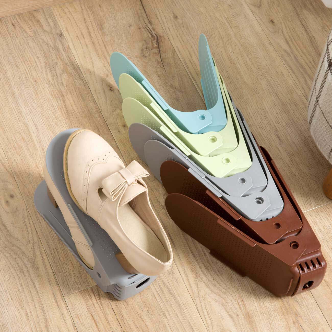 Homenhome 5pcs Double-layer Shoe Rack Shoebox Stand Adjustable Shoe Organizer