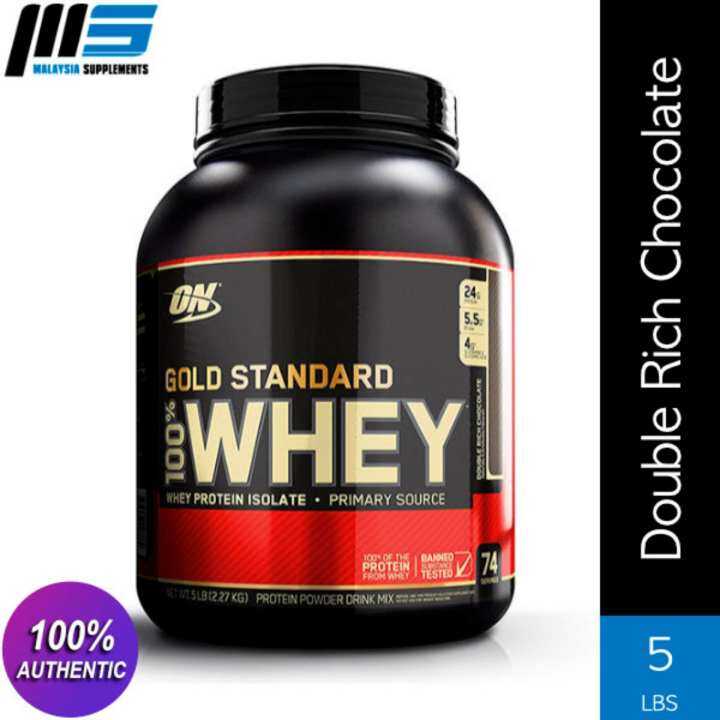 Optimum Nutrition Gold Standard 100% Whey, Double Rich Chocolate, 5lbs ...