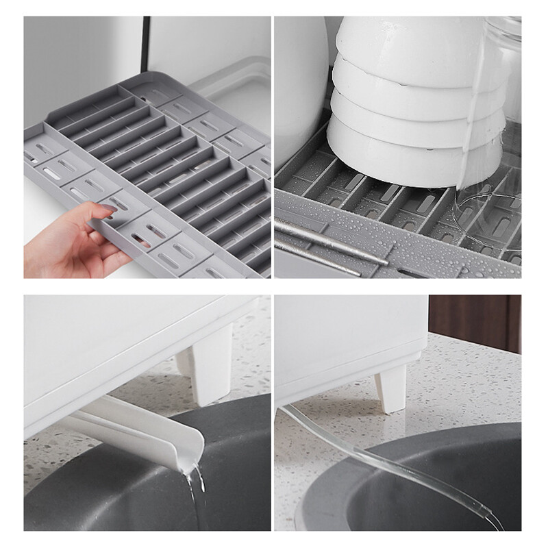 Shelf storage box kitchen drain cupboard with lid tableware storage box plastic dish rack