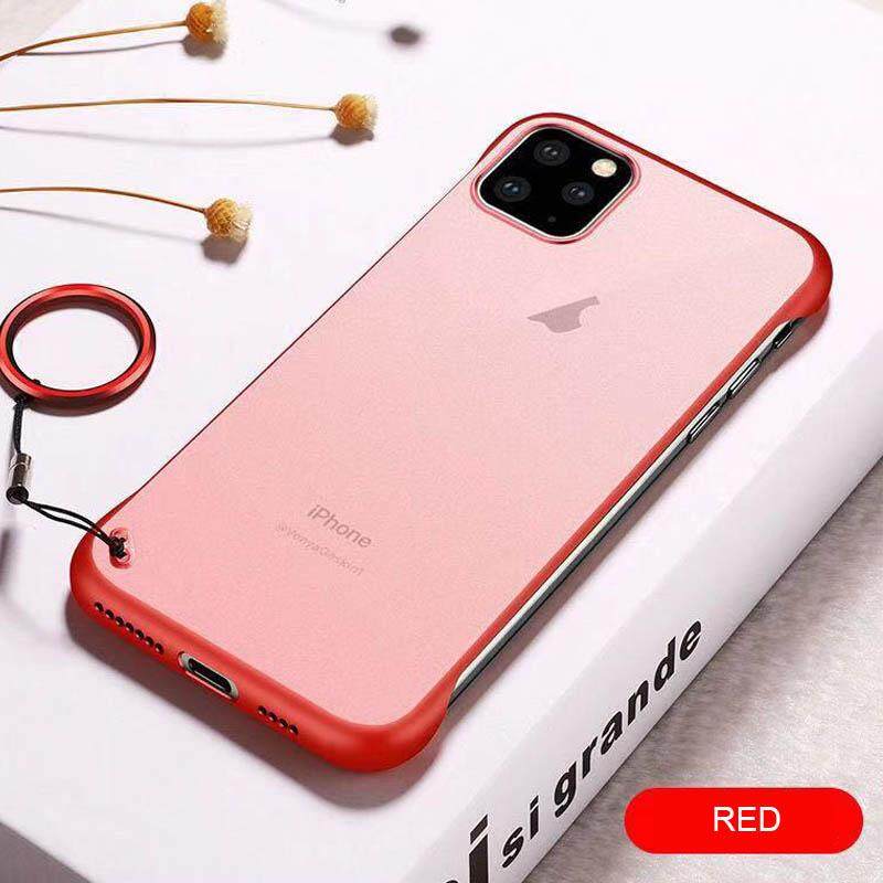 Mewah Tanpa Batas Casing Ponsel untuk iPhone 11 Pro Max Tanpa Bingkai Matte dengan Ring Cover Bening Di untuk Apple iPhone 11 Ponsel