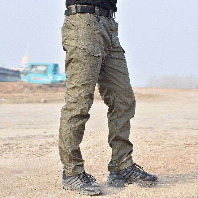New Mens Camouflage Cargo Pants Elastic Multiple Pocket Male Trousers