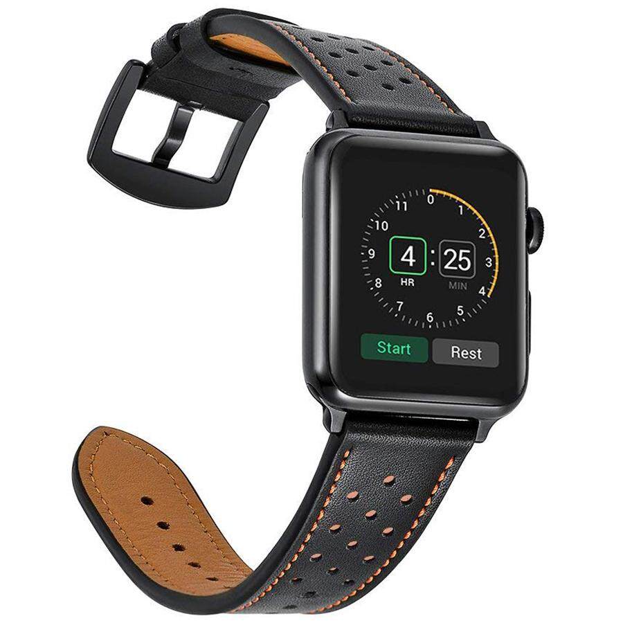 black leather band for apple watch 4